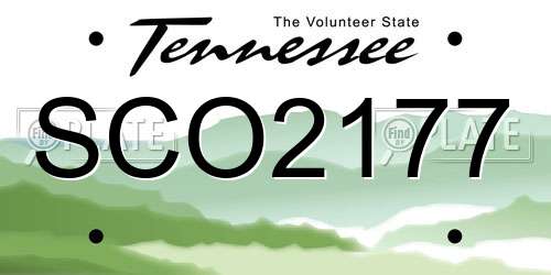SCO2177 Tennessee License Plate