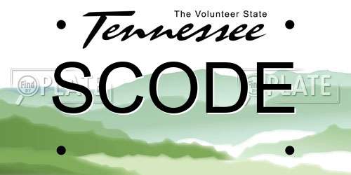 SCODE Tennessee License Plate