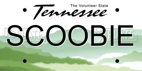 SCOOBIE Tennessee License Plate