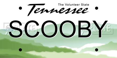 SCOOBY Tennessee License Plate