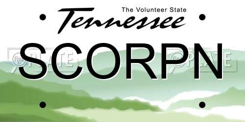 SCORPN Tennessee License Plate