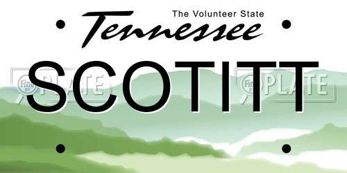 SCOTITT Tennessee License Plate