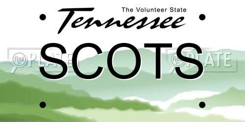 SCOTS Tennessee License Plate