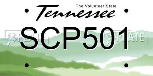 SCP501 Tennessee License Plate