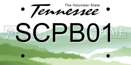 SCPB01 Tennessee License Plate
