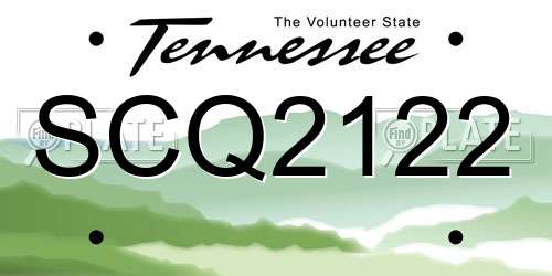 SCQ2122 Tennessee License Plate