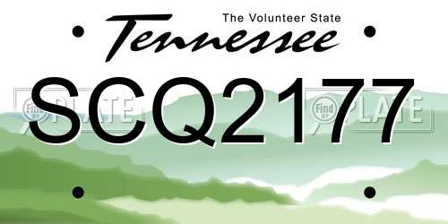 SCQ2177 Tennessee License Plate