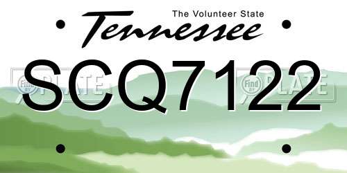 SCQ7122 Tennessee License Plate