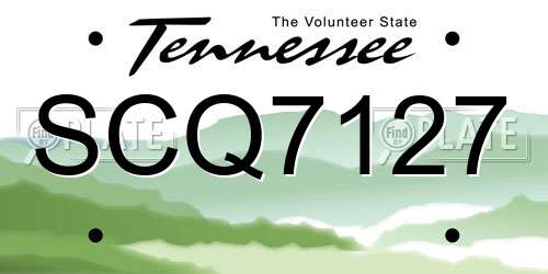 SCQ7127 Tennessee License Plate