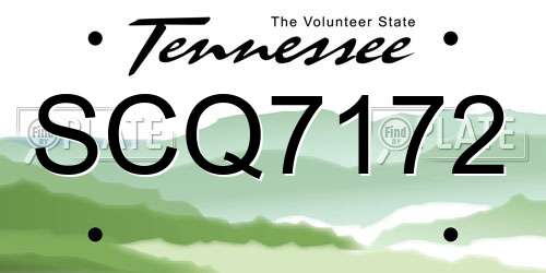 SCQ7172 Tennessee License Plate