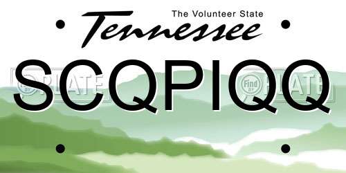 SCQPIQQ Tennessee License Plate