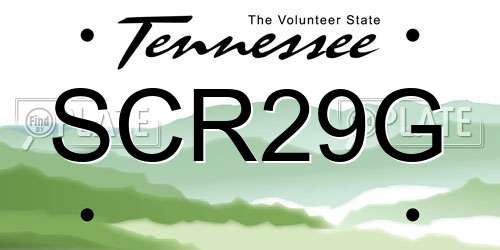 SCR29G Tennessee License Plate