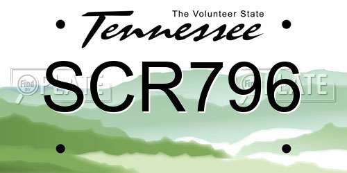 SCR796 Tennessee License Plate