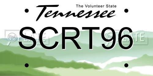 SCRT96 Tennessee License Plate