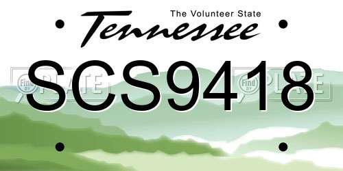 SCS9418 Tennessee License Plate