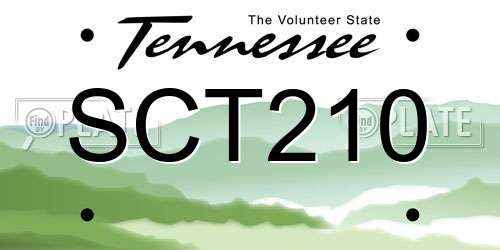SCT210 Tennessee License Plate