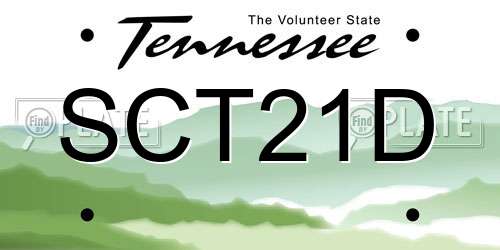 SCT21D Tennessee License Plate
