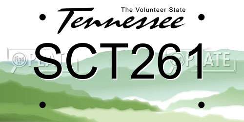 SCT261 Tennessee License Plate