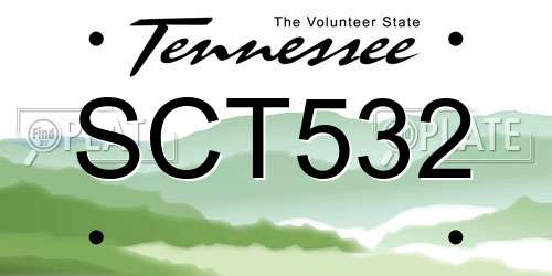 SCT532 Tennessee License Plate