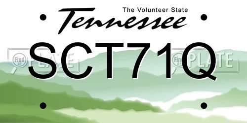 SCT71Q Tennessee License Plate