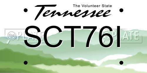 SCT76I Tennessee License Plate