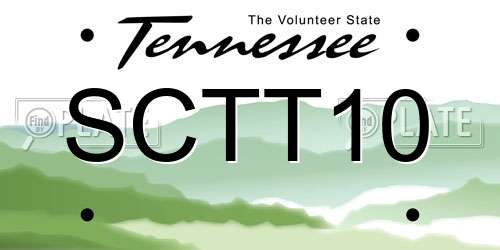 SCTT10 Tennessee License Plate