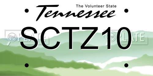 SCTZ10 Tennessee License Plate