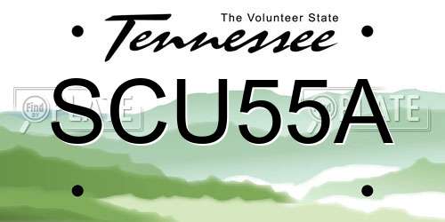 SCU55A Tennessee License Plate