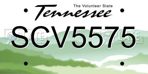 SCV5575 Tennessee License Plate
