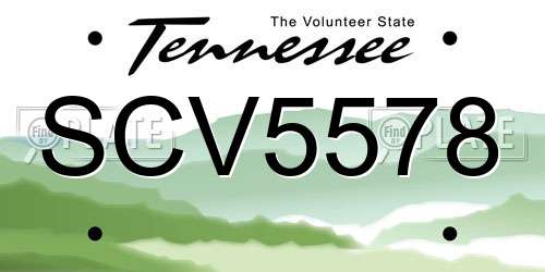 SCV5578 Tennessee License Plate