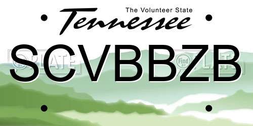 SCVBBZB Tennessee License Plate