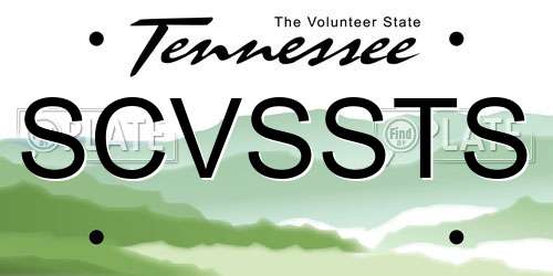 SCVSSTS Tennessee License Plate