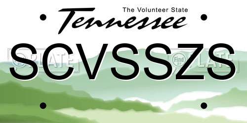 SCVSSZS Tennessee License Plate