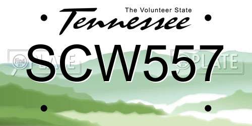SCW557 Tennessee License Plate