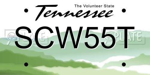 SCW55T Tennessee License Plate