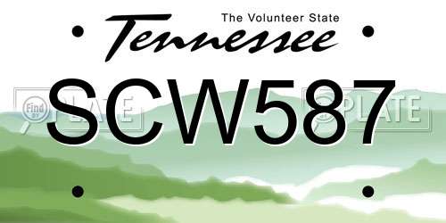 SCW587 Tennessee License Plate
