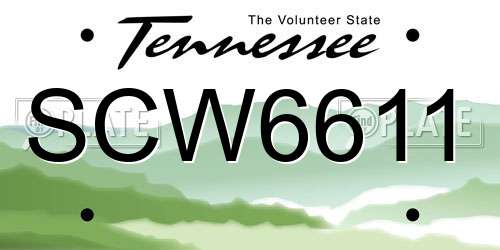 SCW6611 Tennessee License Plate