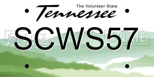 SCWS57 Tennessee License Plate