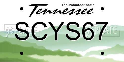 SCYS67 Tennessee License Plate