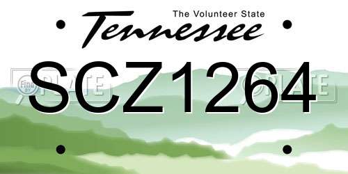 SCZ1264 Tennessee License Plate