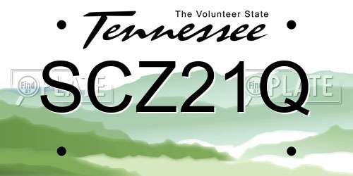 SCZ21Q Tennessee License Plate