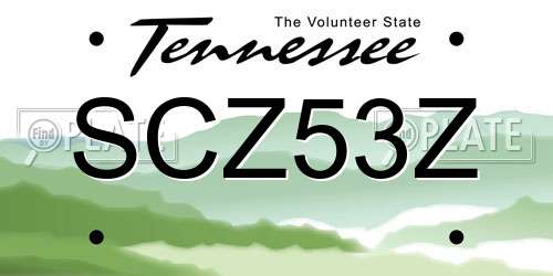SCZ53Z Tennessee License Plate