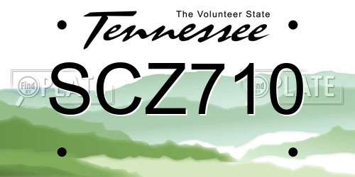 SCZ710 Tennessee License Plate