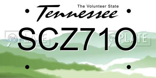 SCZ71O Tennessee License Plate