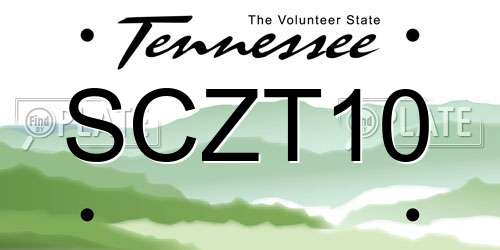 SCZT10 Tennessee License Plate