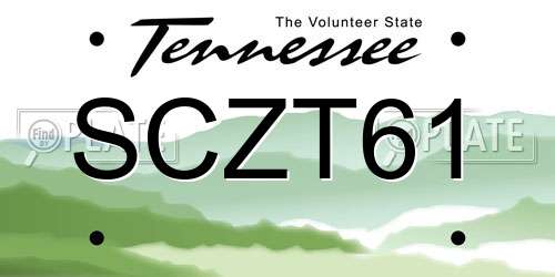 SCZT61 Tennessee License Plate