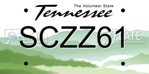SCZZ61 Tennessee License Plate