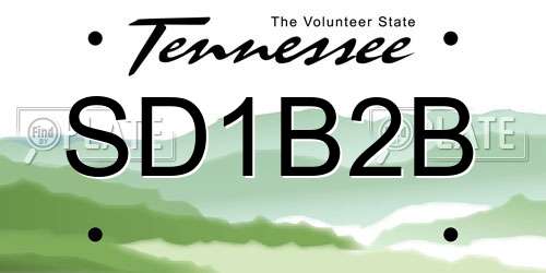 SD1B2B Tennessee License Plate