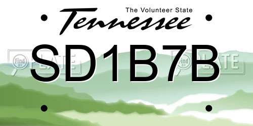 SD1B7B Tennessee License Plate