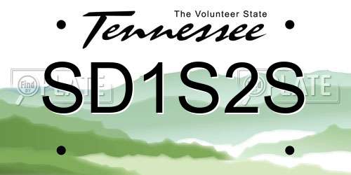 SD1S2S Tennessee License Plate